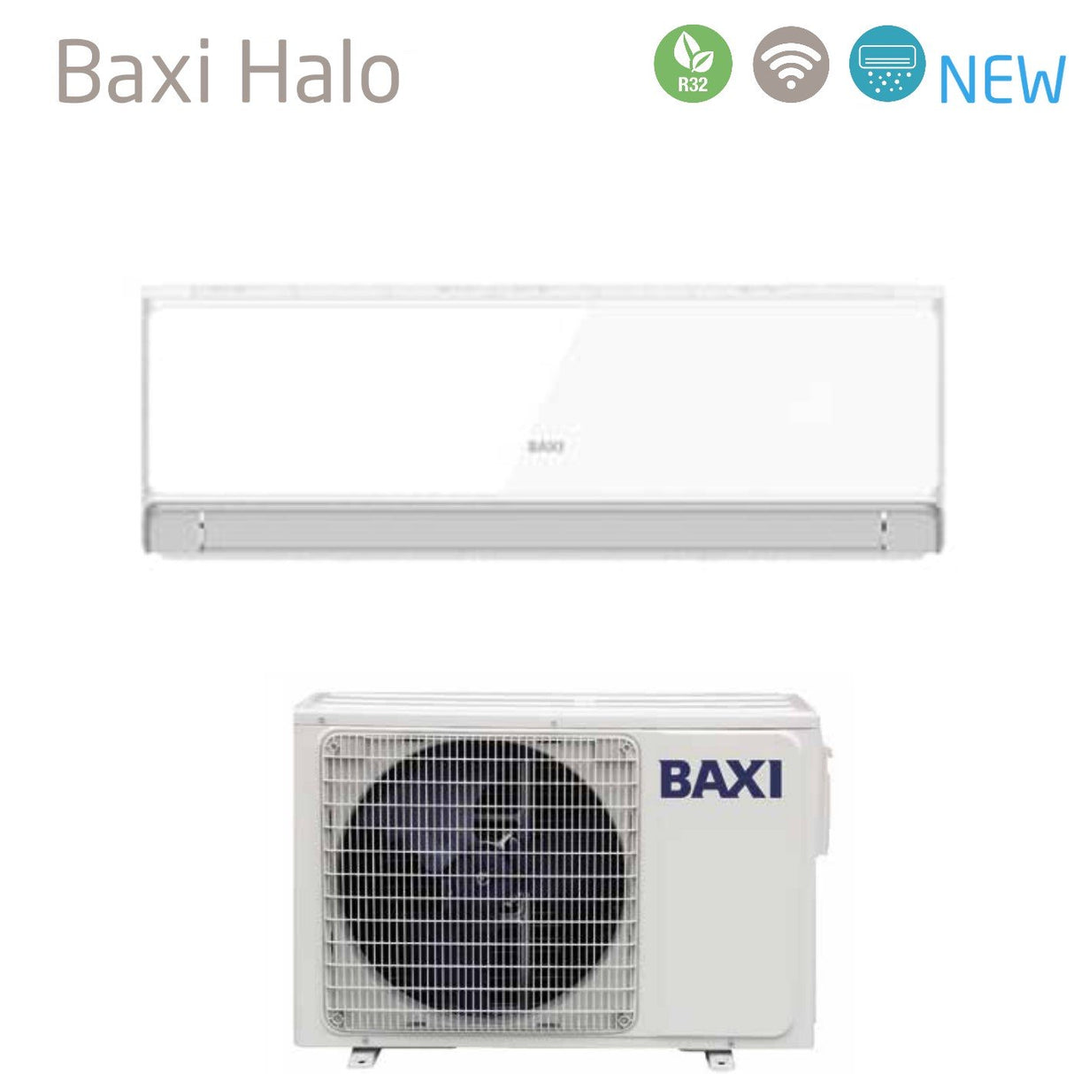 Climatizzatore Condizionatore Baxi Inverter serie HALO BIANCO 12000 Btu HSGNW35 R-32 Wi-Fi Integrato Classe A++/A+