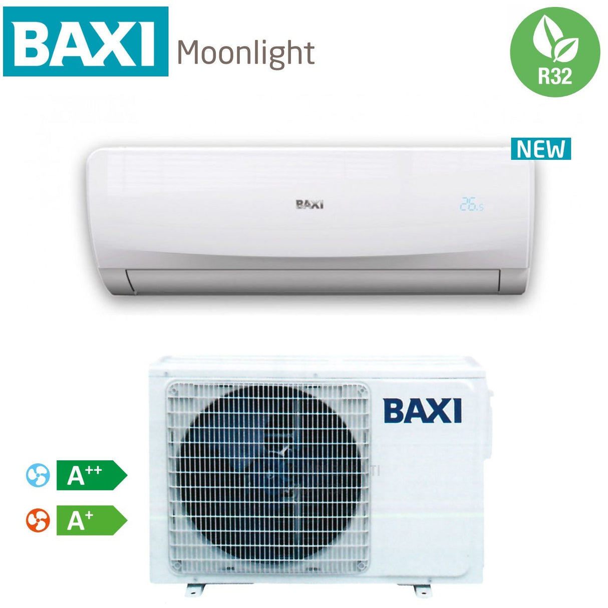 CLIMATIZZATORE CONDIZIONATORE BAXI INVERTER Luna Clima MOONLIGHT R-32 CLASSE A++/A+ 12000 BTU - NEW