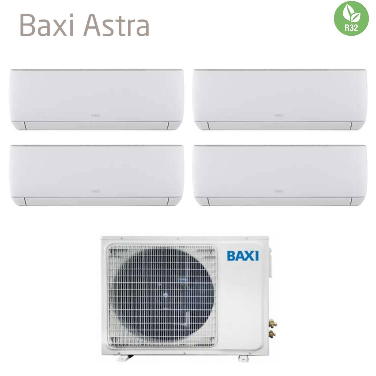 Climatizzatore Condizionatore Baxi Quadri Split Inverter Serie Astra 12+12+12+12 con LSGT100-4M R-32 Wi-Fi Optional 12000+12000+12000+12000 - Novità