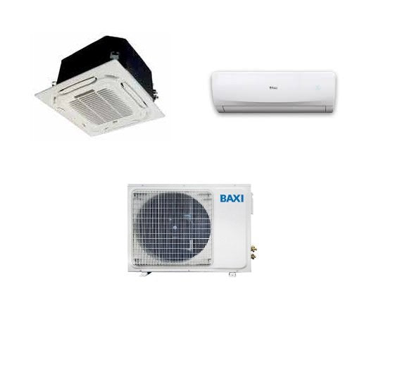 CLIMATIZZATORE CONDIZIONATORE BAXI DUAL SPLIT INVERTER CASSETTA 9000 LSGNK25-XM + MOONLIGHT 12000 LSGNW35 con LSGT50-2M