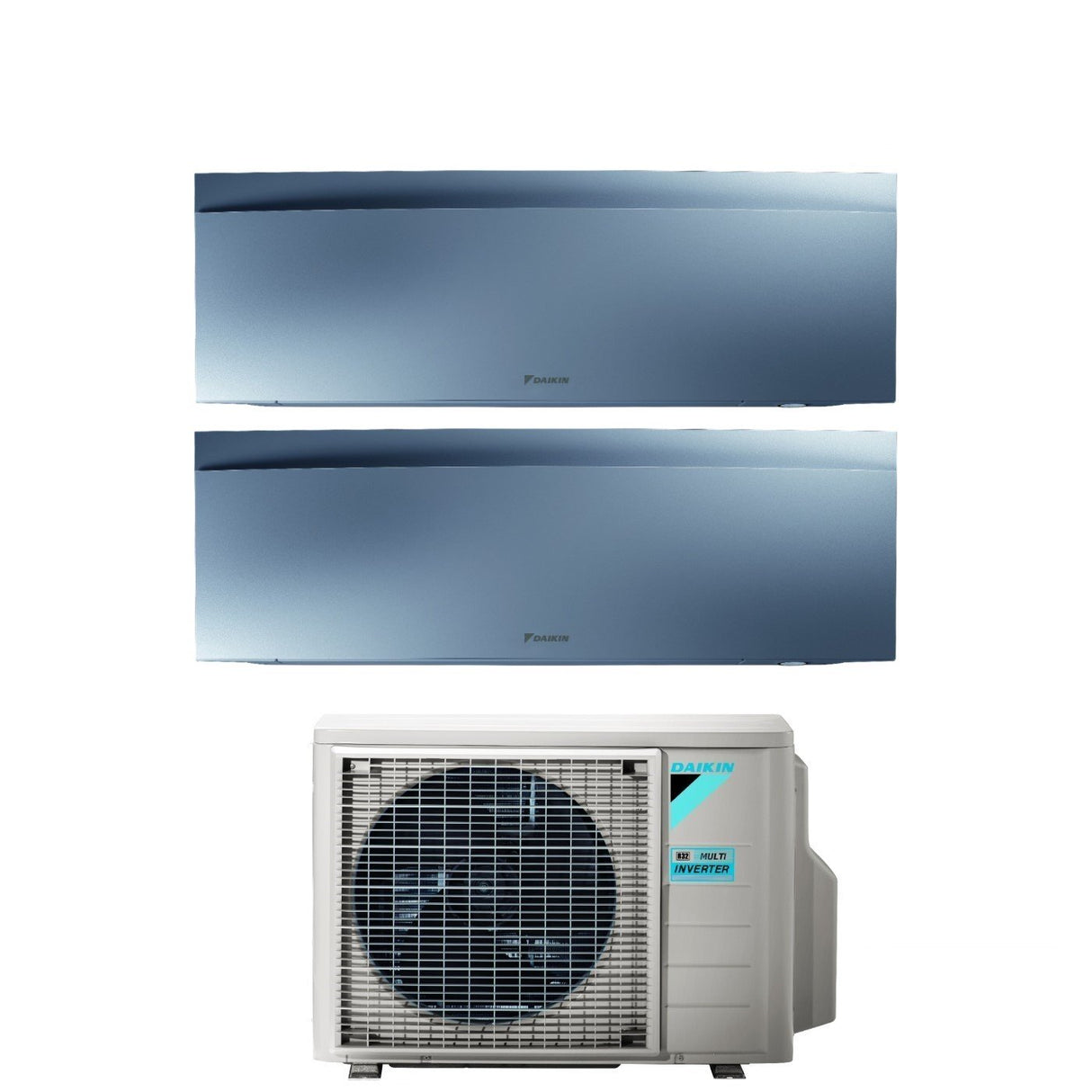 Airconditioner Daikin Bluevolution Dual Split Inverter serie EMURA SILVER III 9+15 met 2MXM50A R-32 Wi-Fi Ingebouwd 9000+15000 Zilveren kleur Italiaanse garantie
