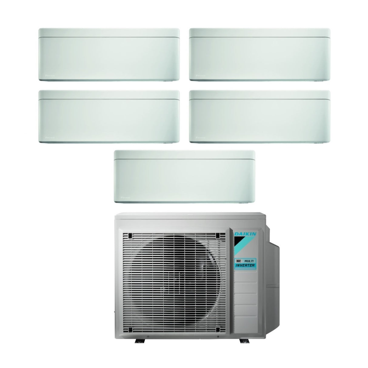 Airconditioner Daikin Bluevolution Penta Split Inverter serie STYLISH WHITE 7+7+9+9+12 met 5MXM90N R-32 geïntegreerde Wi-Fi 7000+7000+9000+9000+12000 - Italiaanse garantie
