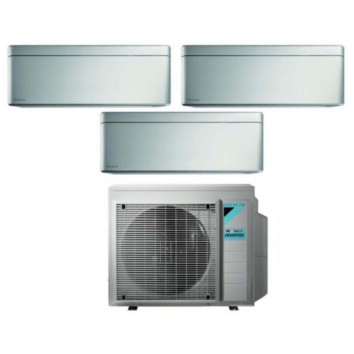 Airconditioner Daikin Bluevolution Trial Split Inverter serie STYLISH TOTAL SILVER 7+7+7 met 3MXM52N R-32 Geïntegreerde Wi-Fi 7000+7000+7000 Grijs - Italiaanse garantie