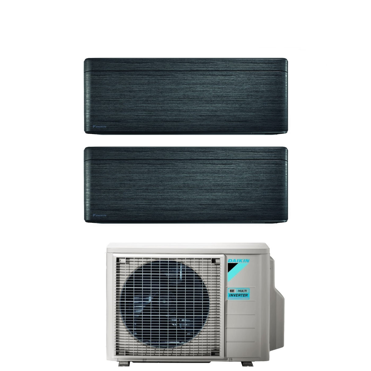 Airconditioner Daikin Bluevolution Dual Split Inverter serie STYLISH REAL BLACKWOOD 9+12 met 2MXM40A R-32 Geïntegreerde Wi-Fi 9000+12000 Houten Kleur Zwart Italiaanse Garantie