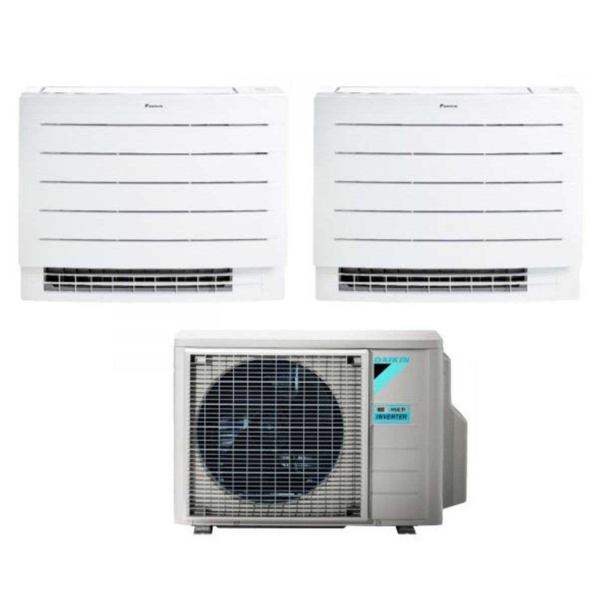 Klimaatregelaar Airconditioner Daikin op de vloer Dual Split-serie PERFERA FVXM-A 7+9 met 2MXM50A R-32 Ingebouwde Wi-Fi 7000+9000 Met Infrarood Afstandsbediening Inbegrepen Italiaanse Garantie