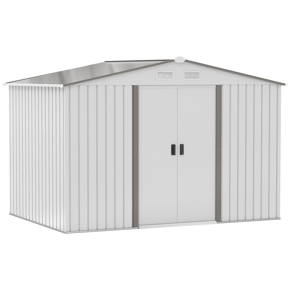 Easycomfort Tuinhuisje met Dubbele Schuifdeuren, van Staal, 277x195x192cm, Zilver