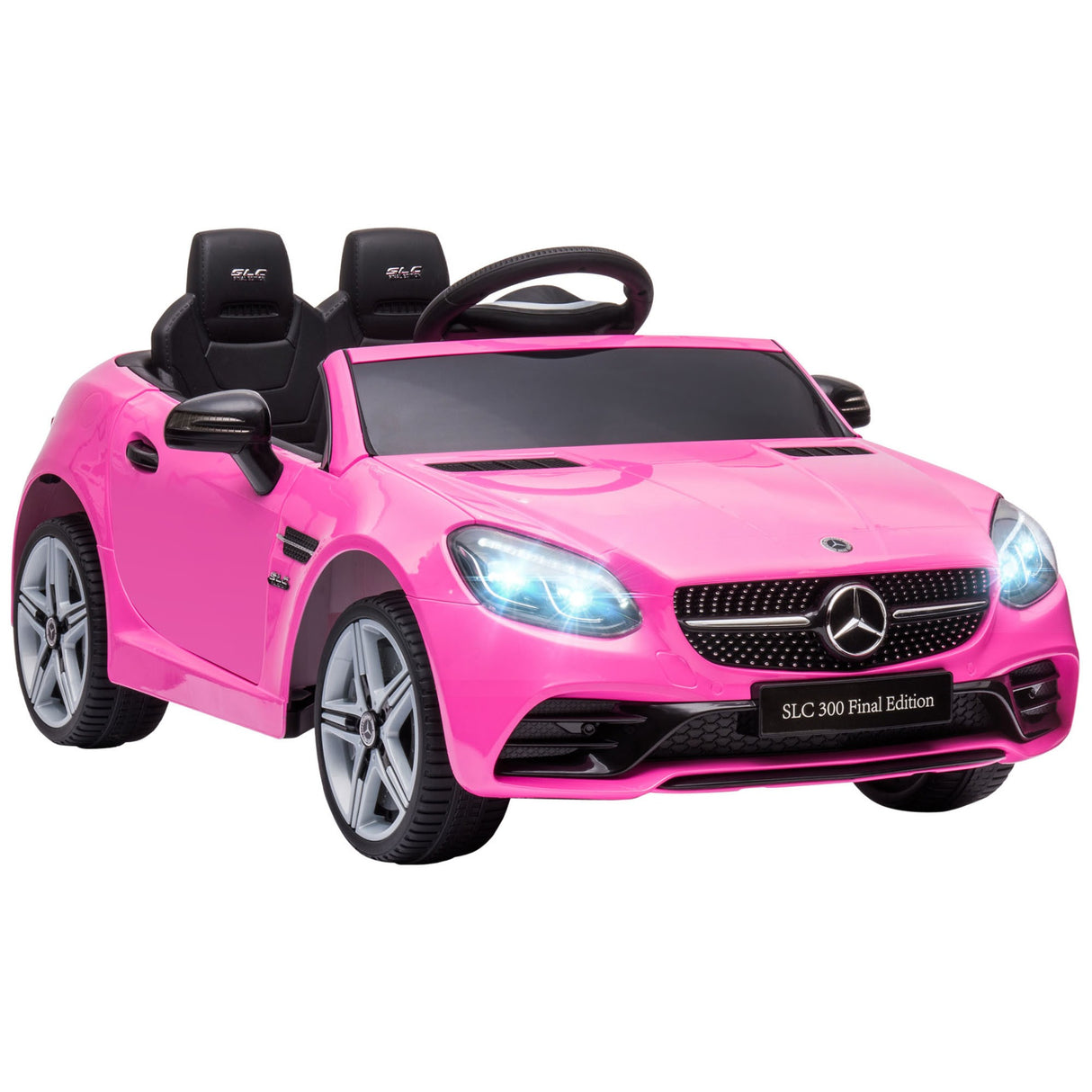 Easycomfort Elektrische auto voor kinderen van 3-6 jaar met LED-verlichting, geluidseffecten en afstandsbediening, 107x62.5x44 cm, roze