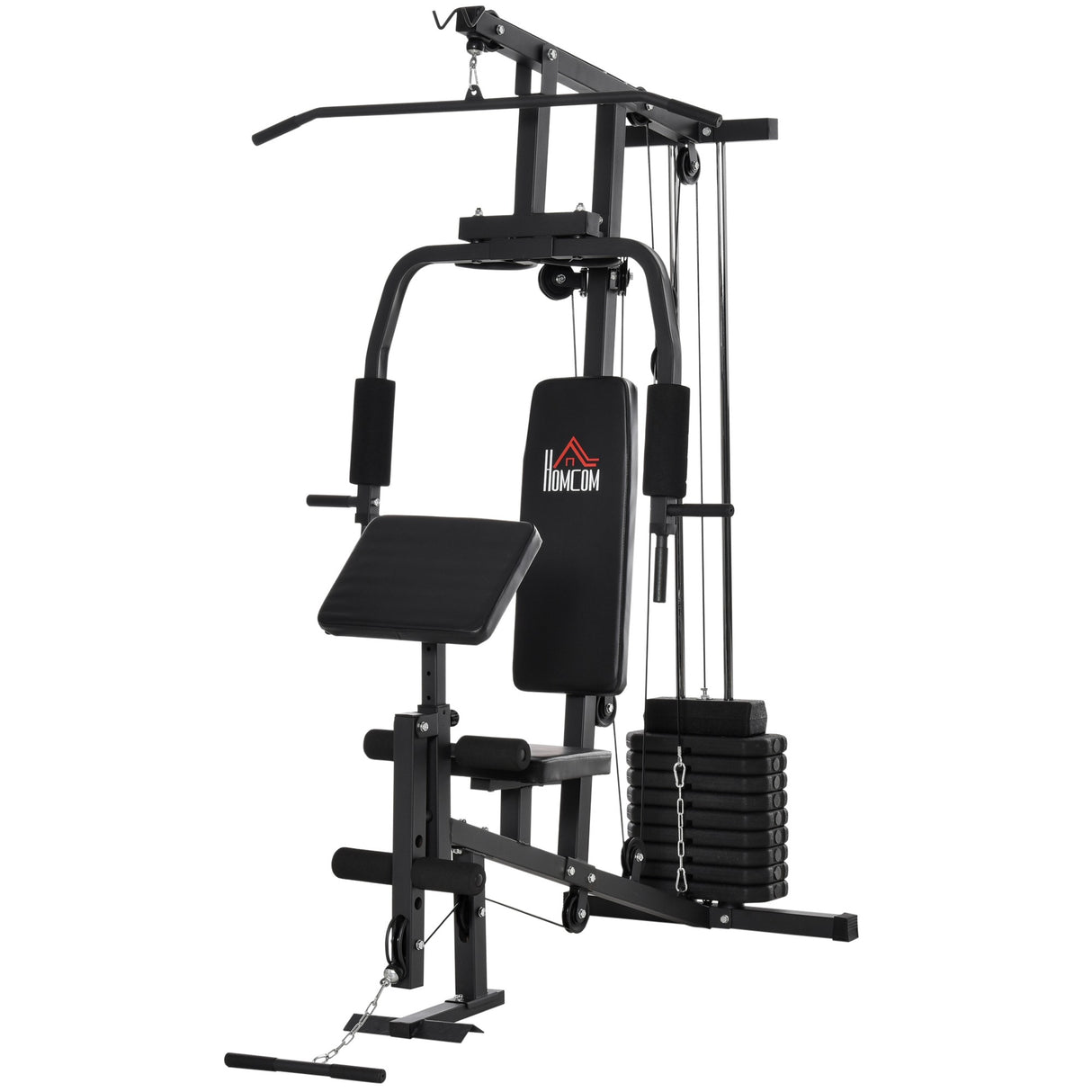 Easycomfort Station Fitness Multifunctioneel voor Thuis- en Professionele Training in Staal, 148x108x207 cm, Zwart