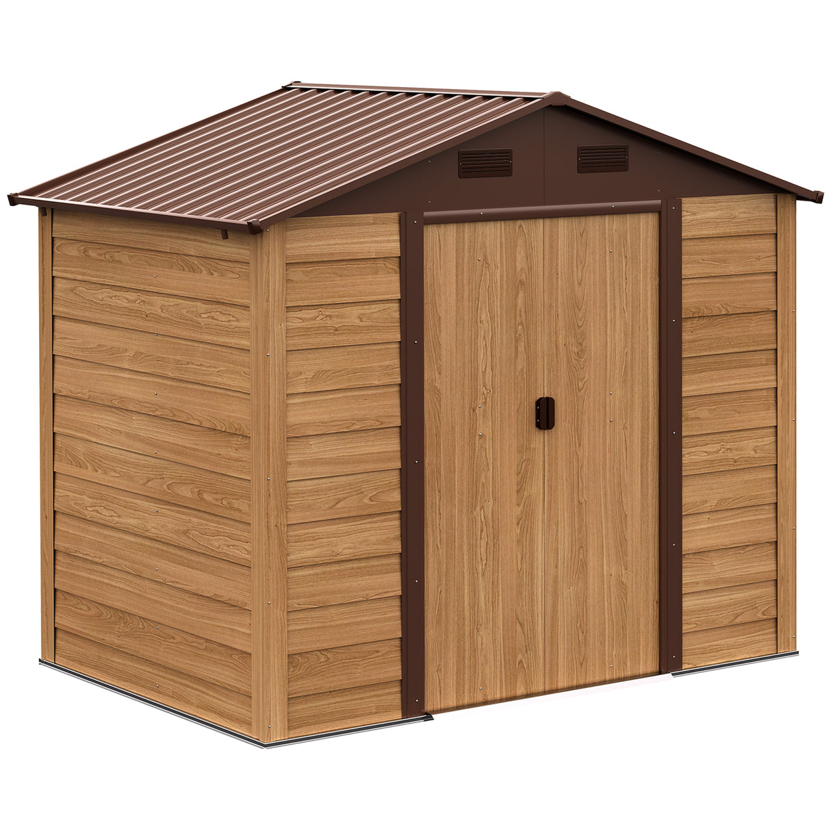 Tuinberging Easycomfort gereedschapsschuur van staal met schuifdeuren en luchtroosters, 196x236x208cm, bruin