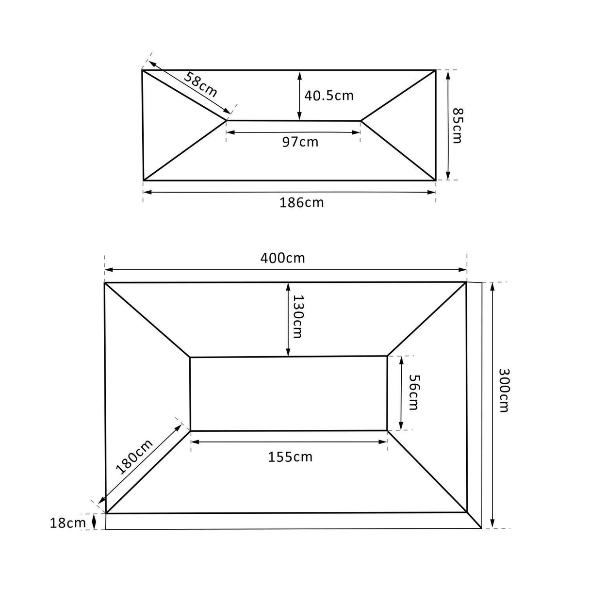 Easycomfort Tuinhuisje Gazebo Overkapping Vervangend Dak Anti-UV Waterdicht van Polyester 3x4m, Roomwit