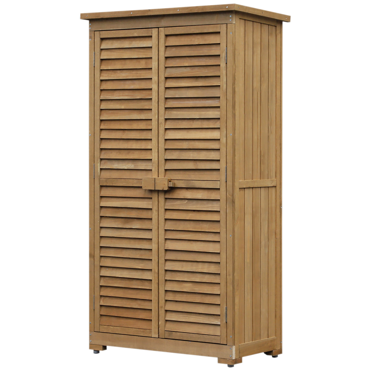 Eenvoudig comfort Tuinhuisje van Hout met Waterdicht Dak, Buitenkast Tuingereedschap Opbergkast met 3 Planken, 87x46.5x160cm