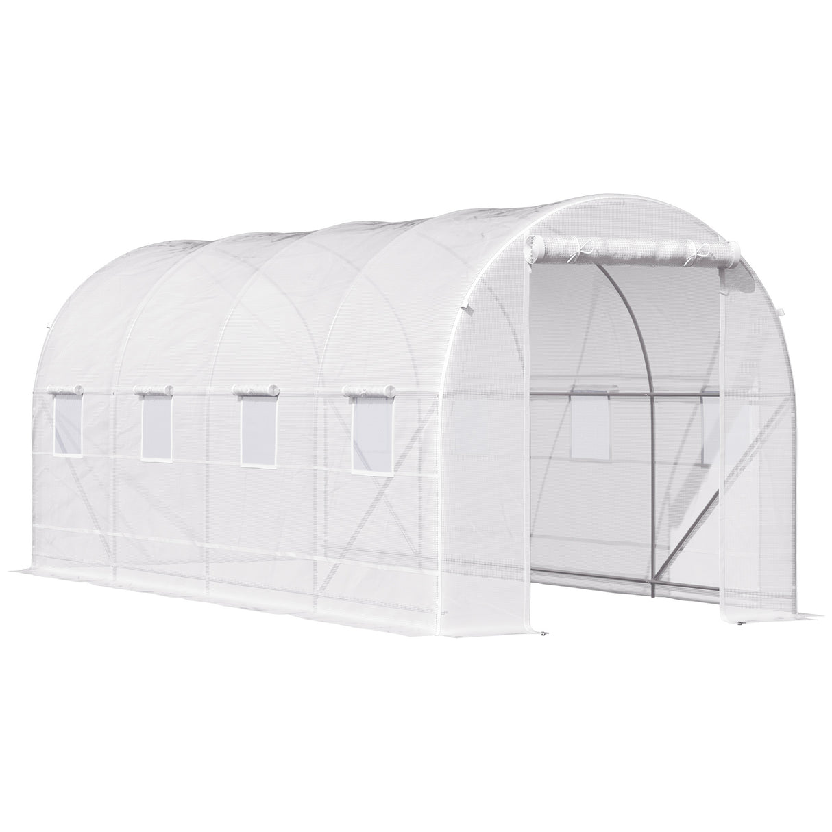 Easycomfort Serra da Giardino a Tunnel 5x2x2m met Stalen Frame en Wit Polyethyleen Doek