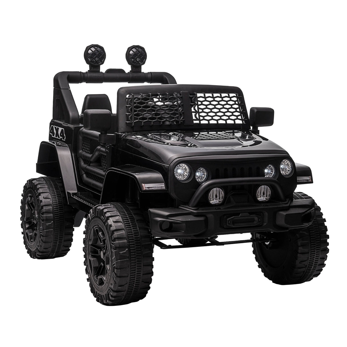 Easycomfort Elektrische Auto voor Kinderen 3-6 Jaar met Afstandsbediening, Koplampen en Claxon, 100x64.2x71 cm, Zwart
