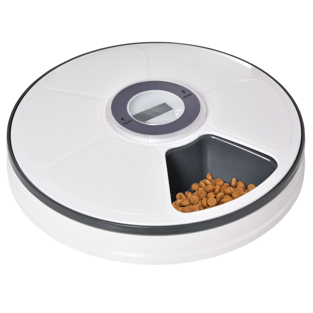 Eenvoudigcomfort Automatische Voedselverdeler voor Honden en Katten, 6 Maaltijdbakken met Timer en Batterij-aangedreven LED Display, Voedseldispenser voor Kleine Dieren met Muziek