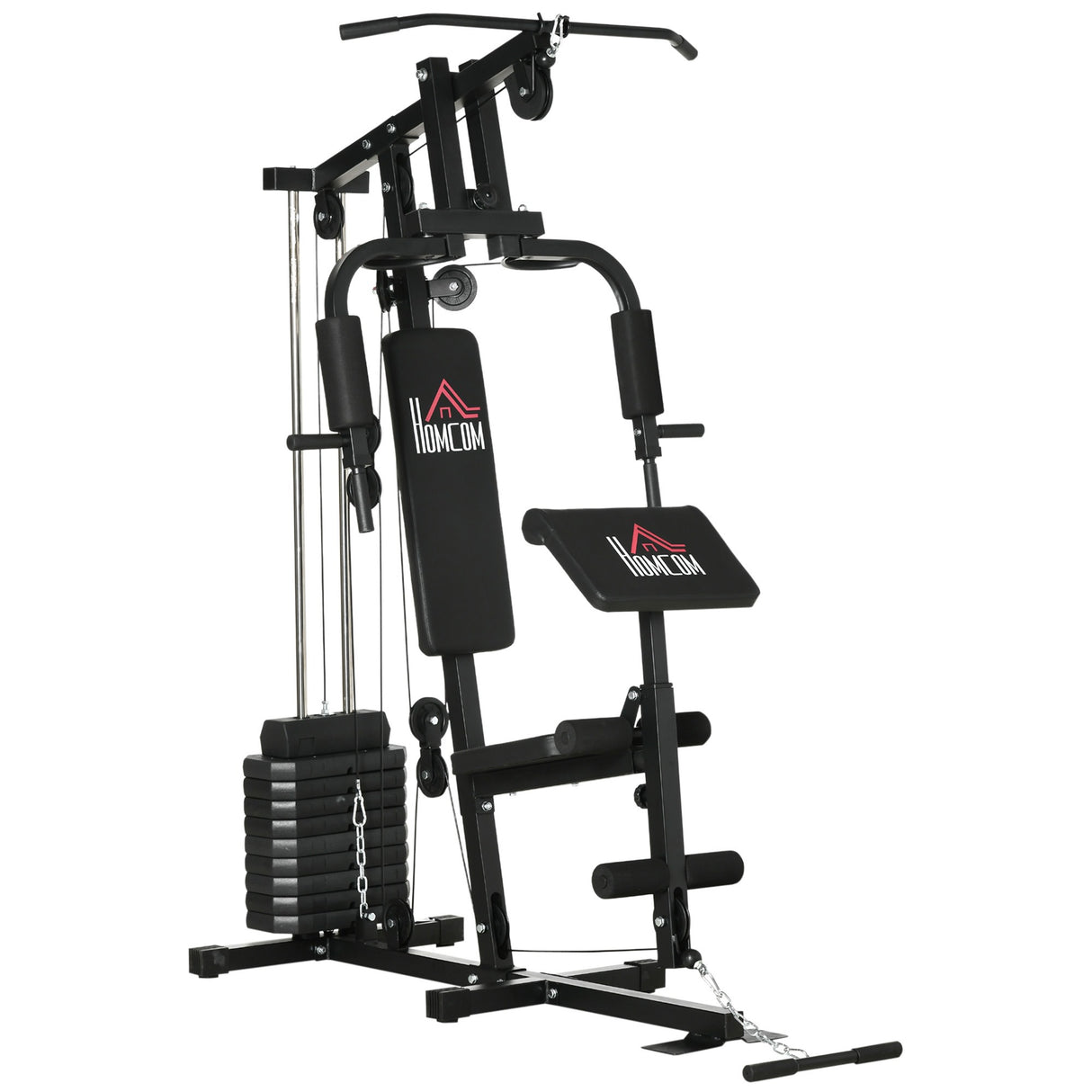 Easycomfort Fitness Multifunction Power Tower met gewichten tot 45 kg en gevoerde bank, 135x103x210 cm