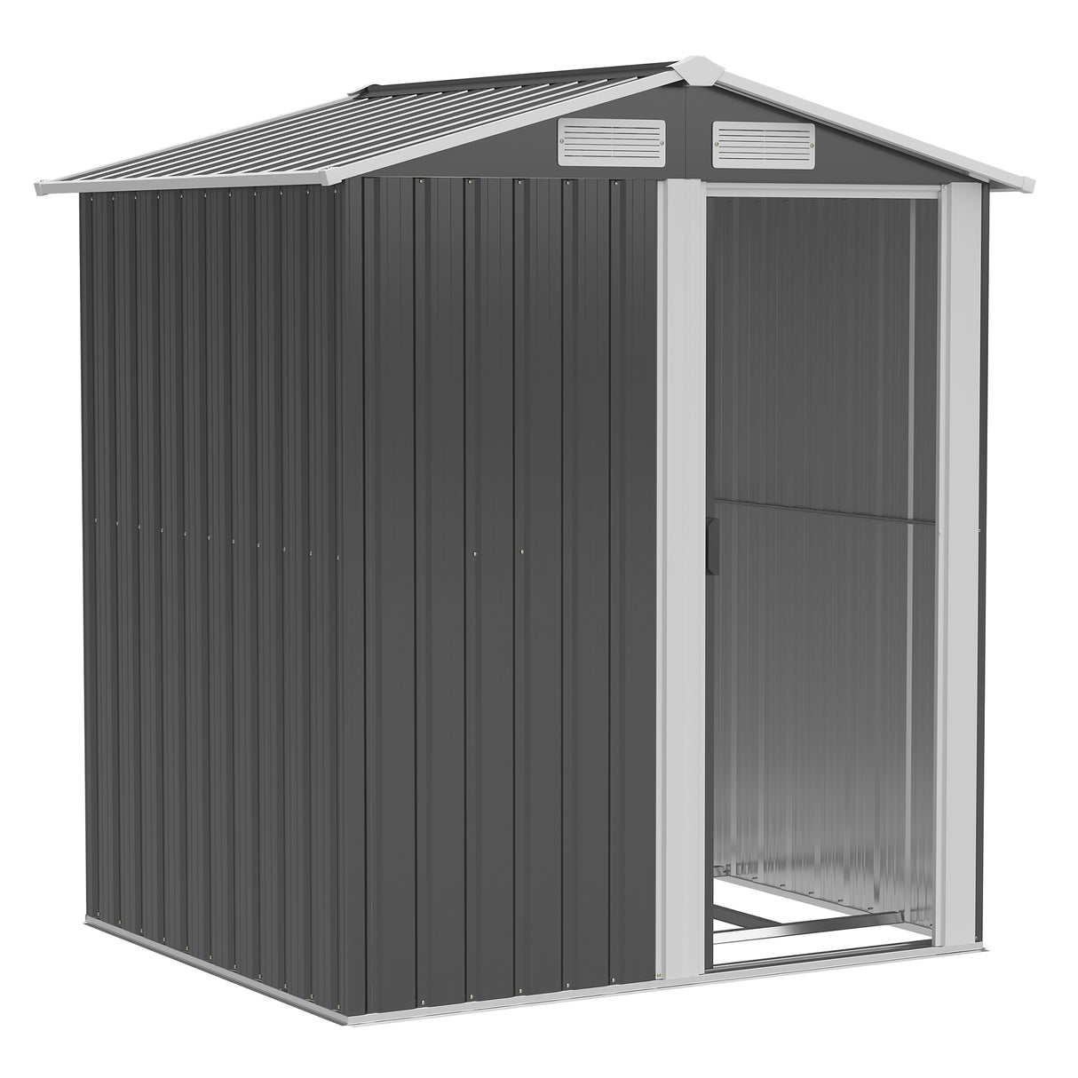 Easycomfort Tuinhuisje Gereedschapsschuur van Staal, Schuin Dak en 4 Luchtroosters, 152x132x188cm