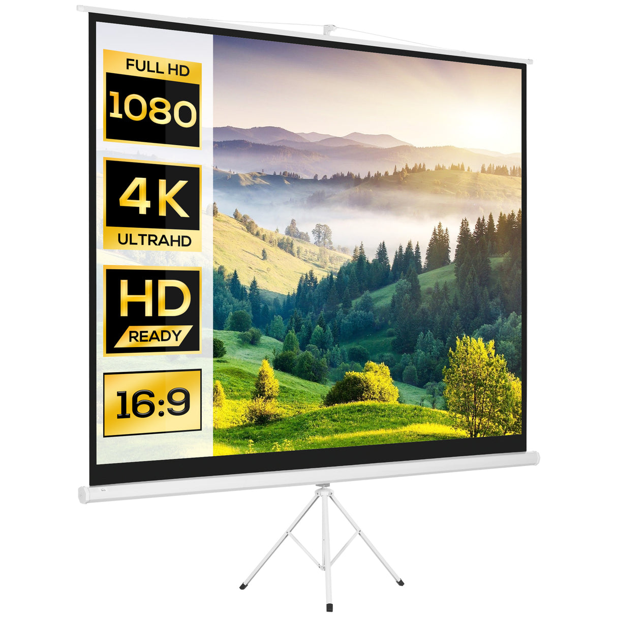 EasyComfort Telo Projectiescherm van 120 in 4:3 netstof, plastic en metaal met driepoten, 244x183 cm, wit.