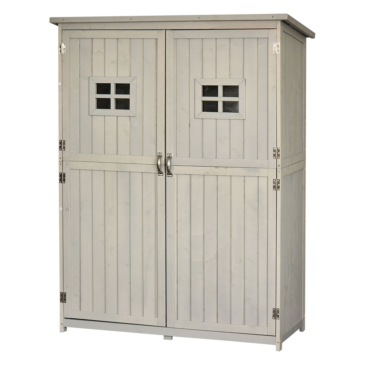 Easycomfort Tuinhuisje van Hout met Dubbele Deur, Planken en Ramen, 127.5x50x164cm