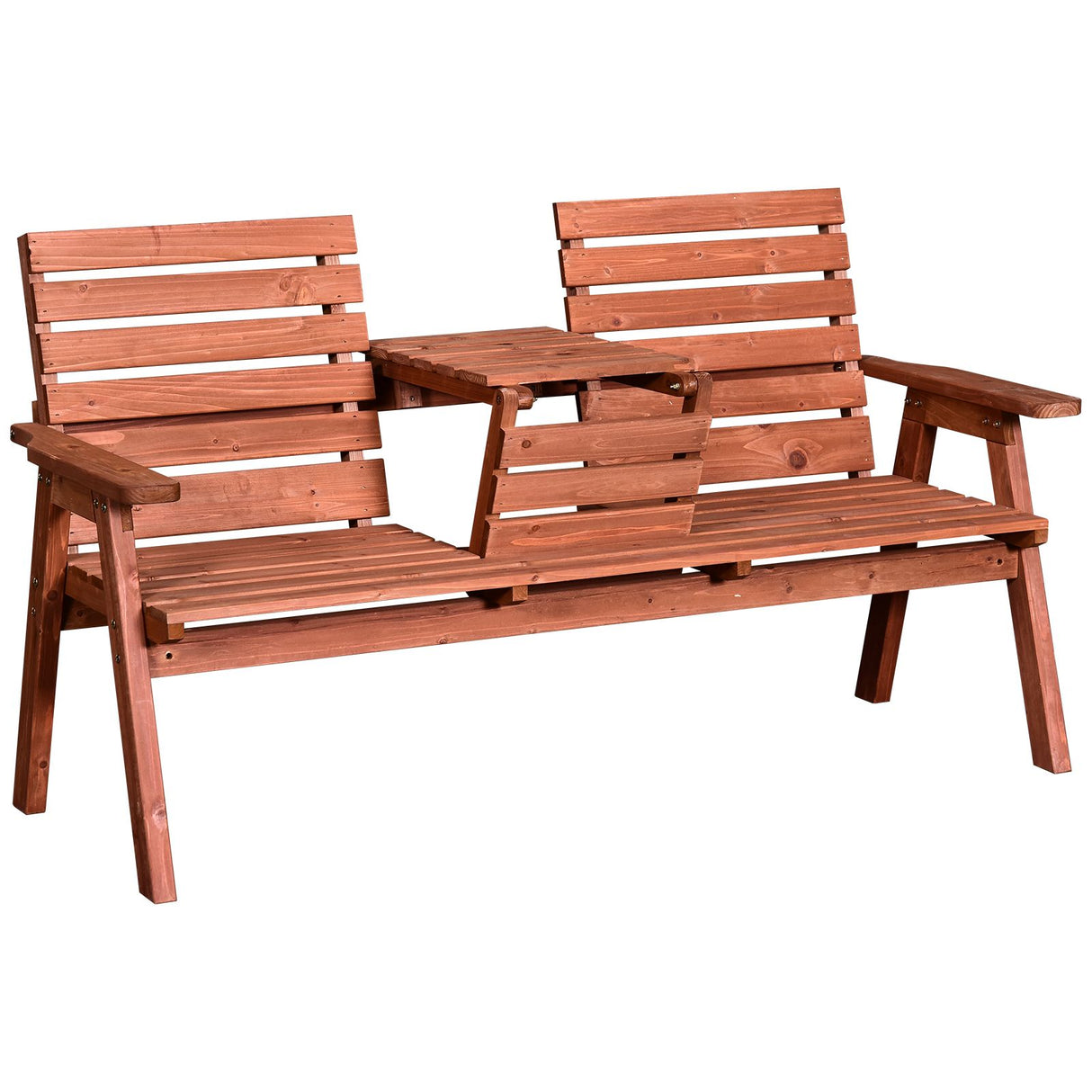 Easycomfort Buitenhouten Bank van Vurenhout voor 2 of 3 Personen, Omvormbare Tafel tot Zitplaats, Waterdicht, 160x68x92cm