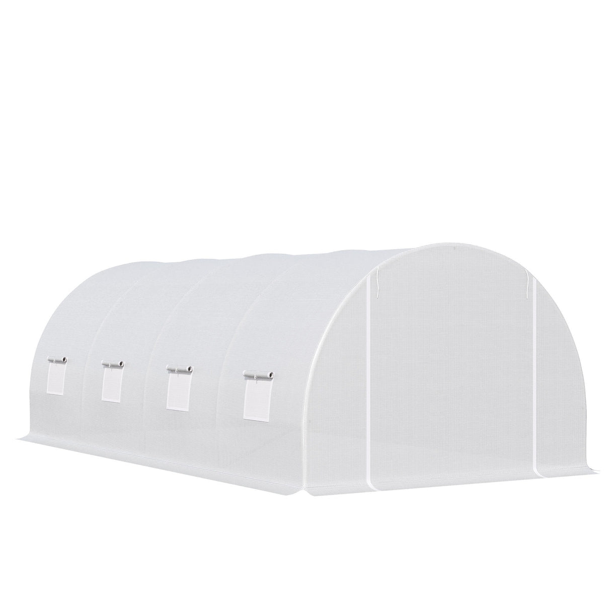 EasyComfort Serra in de Tuin met Tunnel voor Planten, Metalen Structuur en PE Bekleding, 6x3x2m, Wit