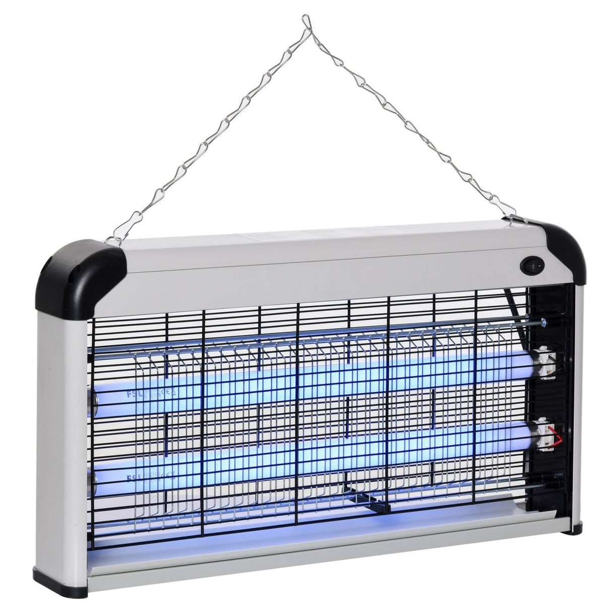 Easycomfort Elektronische Insectenverdelger voor Binnen en Buiten met UV Anti-Muggenlamp voor 60m², Elektrisch Muggennet 20W, Zwart en Zilver