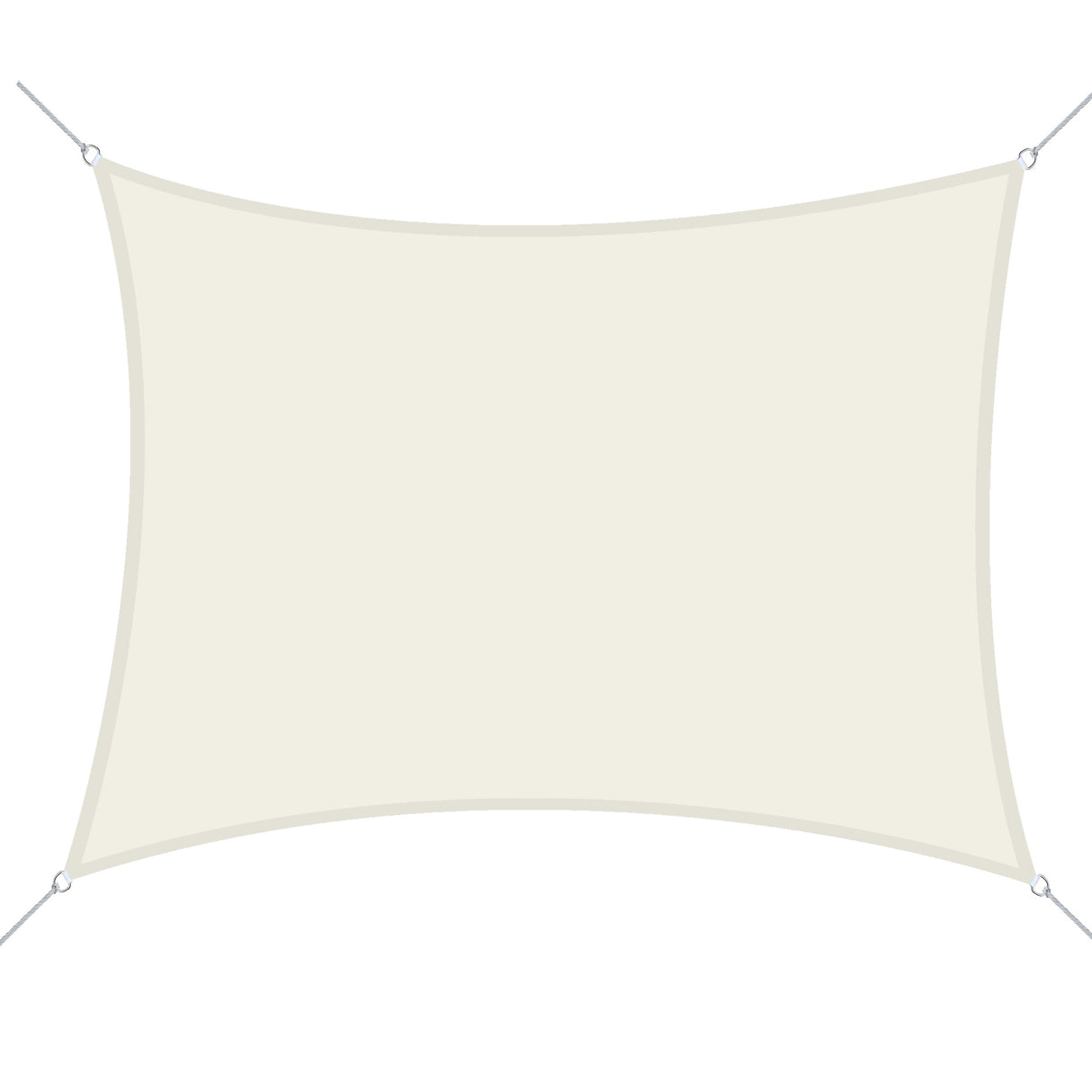 Easycomfort Vela Schaduwzeil Rechthoekig, Zonnescherm voor Buiten van Ademend UV-bestendig Polyester 3x4m Crèmewit.