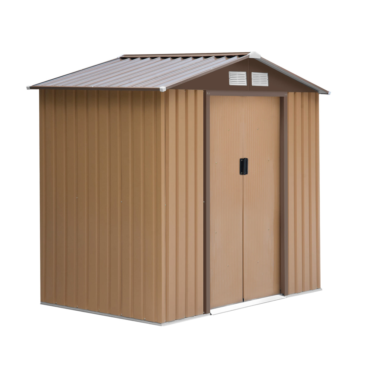 EasyComfort Tuinhuisje met Gereedschapshouder van Plaatstaal met Schuifdeuren, 213x130x185cm, Geel