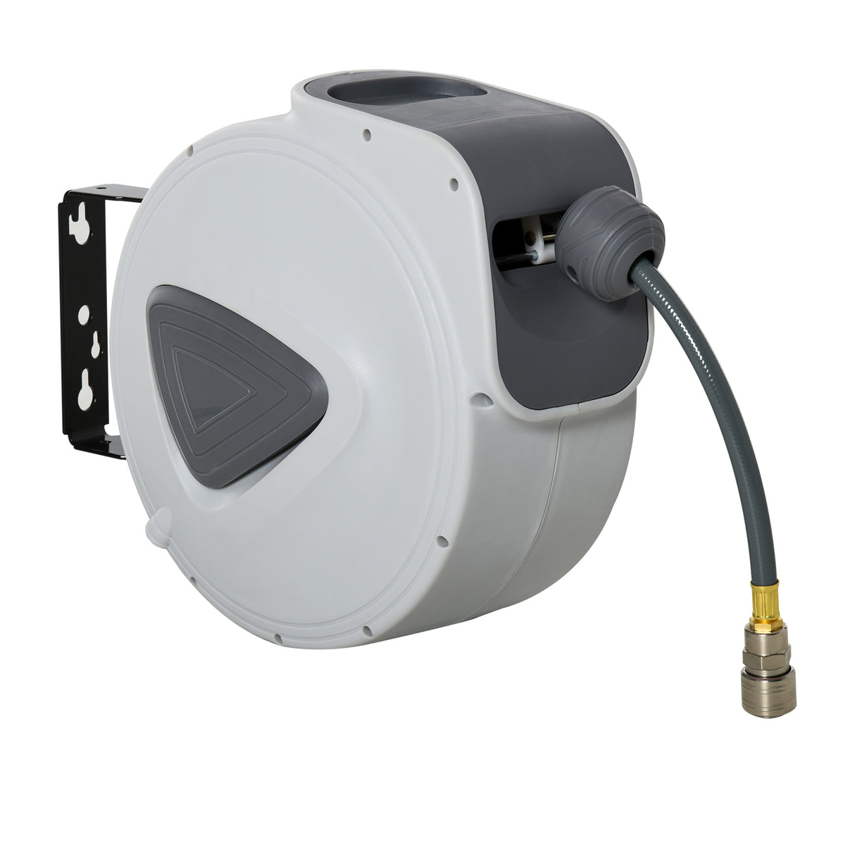 Easycomfort DURHAND Automatische Slanghaspel 10m + 90cm met 1/4 Aansluiting, Muurmontage en Draaibaar 180°, Grijs