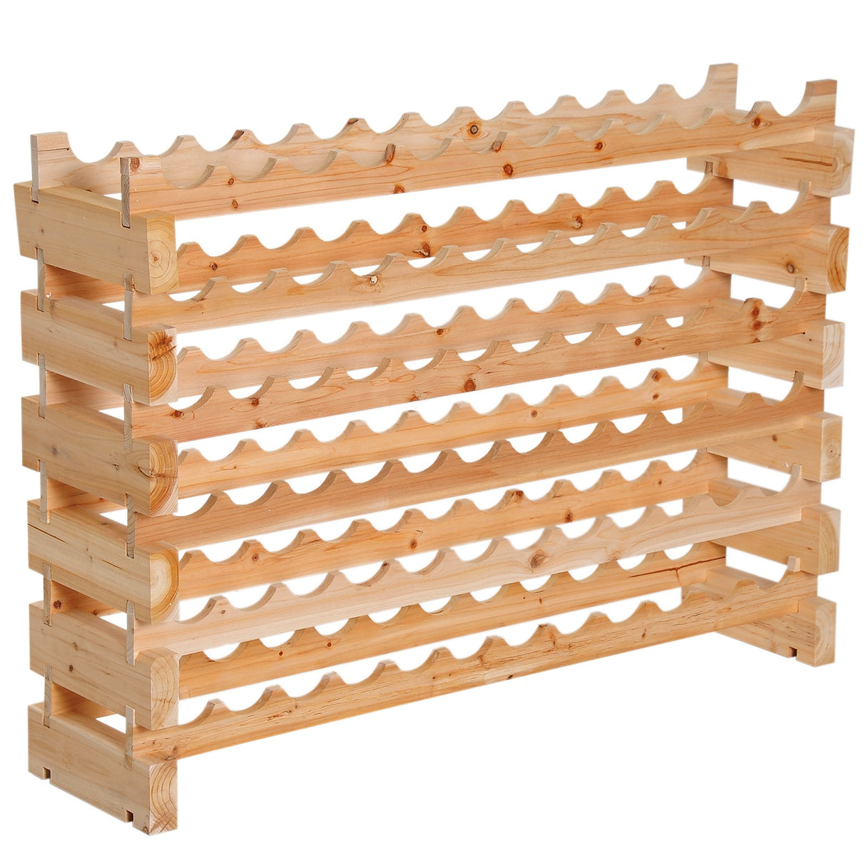 EasyComfort Wijnrek van Grenenhout, Wijnkast met 6 Planken, Max 72 Flessen (100 kg), 114 x 28 x 80 cm