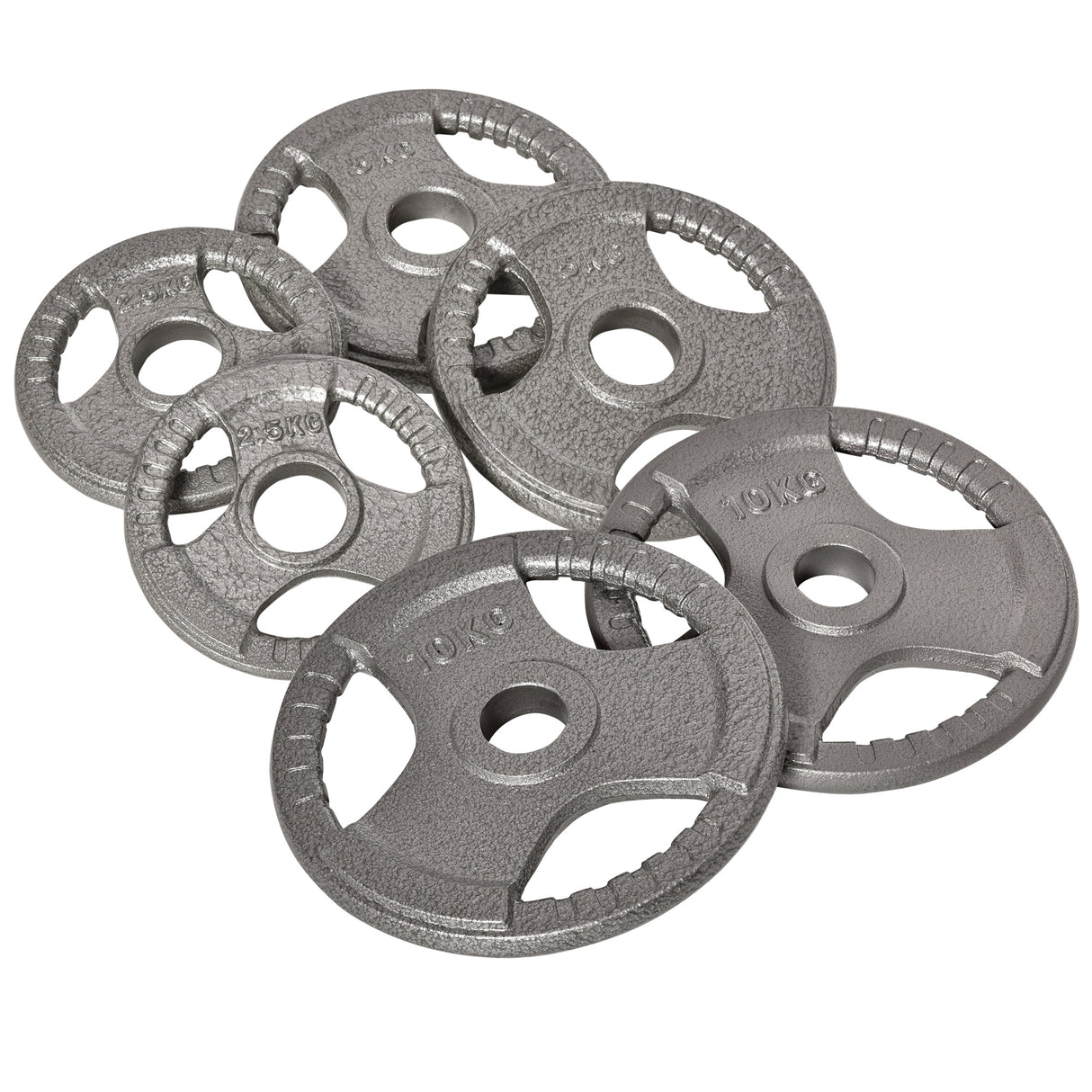 Easycomfort set van 6 schijven gewichten voor halterstang en dumbbells 2,5-35KG, Stalen sportschijven, Ideaal voor Olympische halterstangen, Zilver