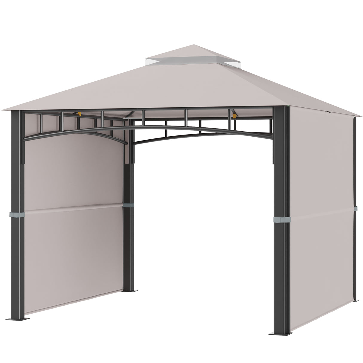 Easycomfort Tuinprieel 3x3 m met Zijluifel, Hoogte 288 cm, Khaki
