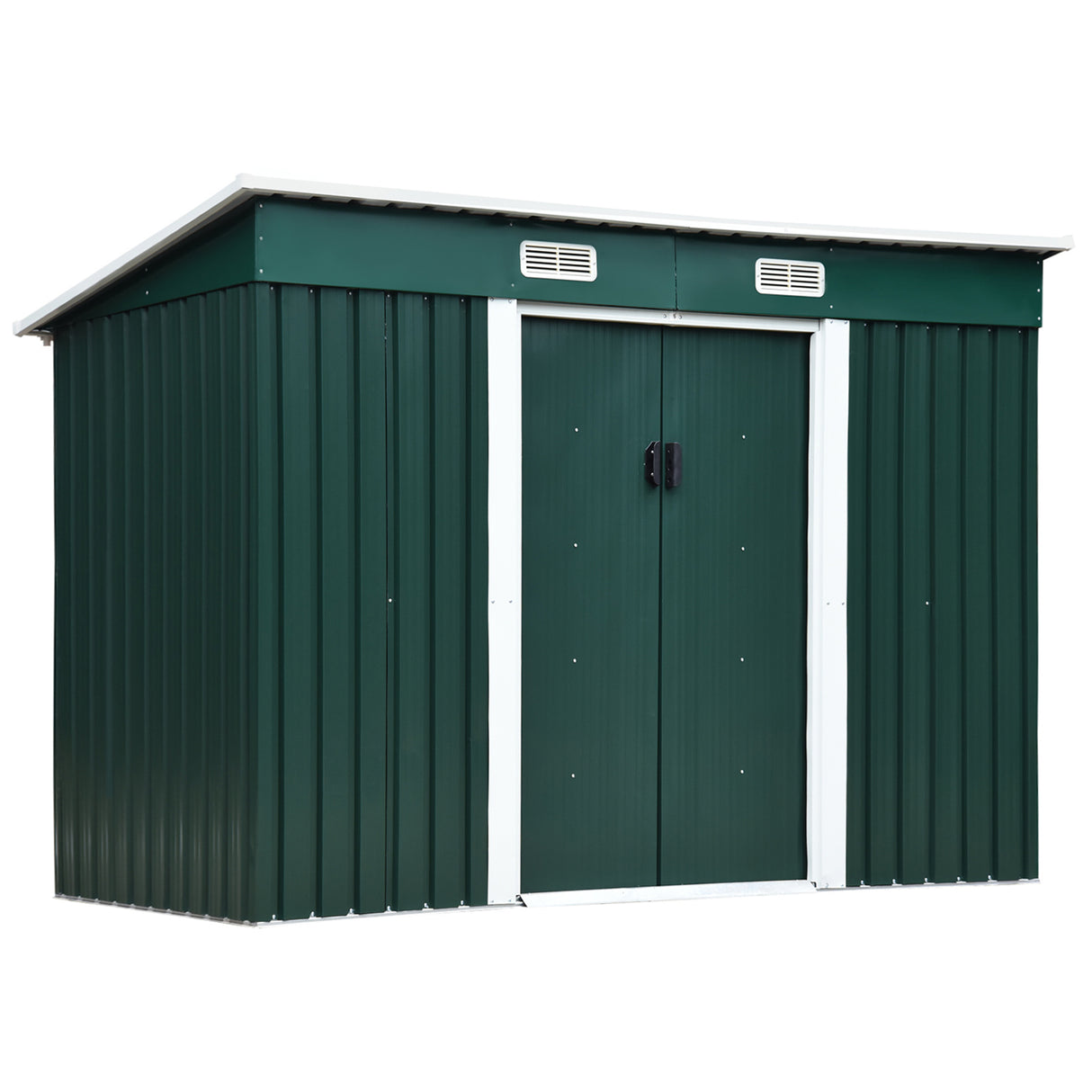 easycomfort stalen gereedschapsschuur met 2 schuifdeuren 261x133x182cm