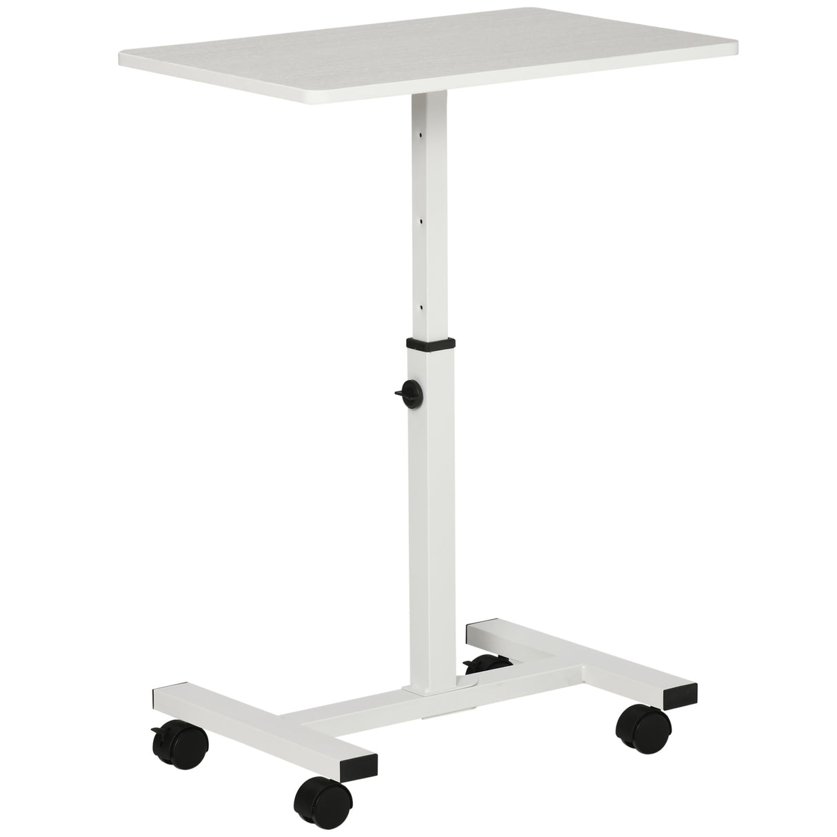 Tafel op wielen voor laptop met verstelbare hoogte, 60x40x52.5-84cm, wit