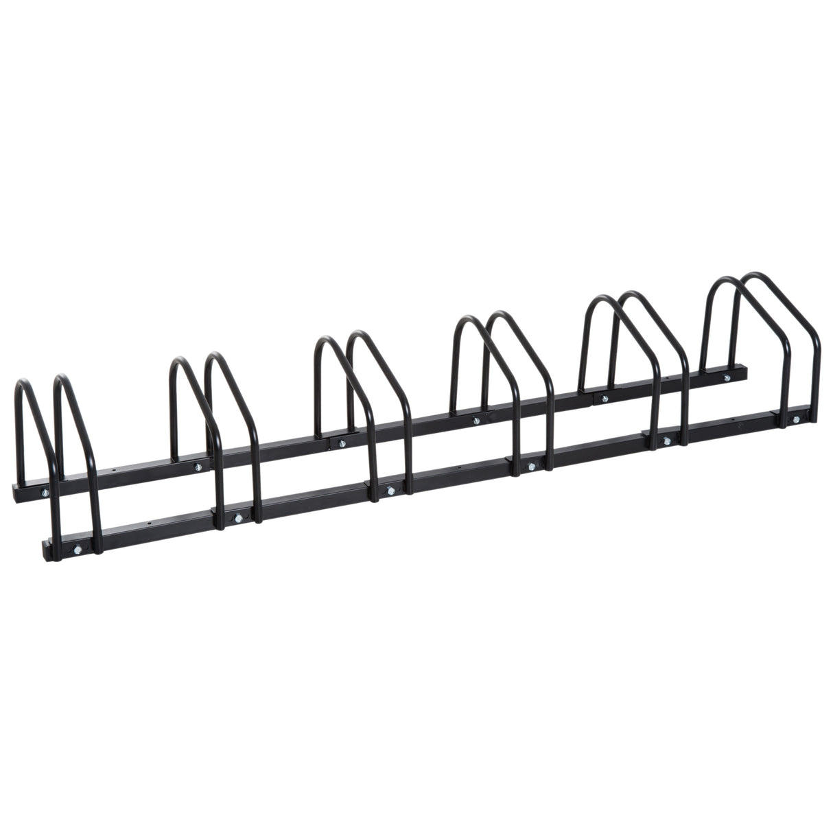 Easycomfort Fietsenrek Parkeerstandaard voor 6 fietsen van staal, 179x33x27 cm, Zwart
