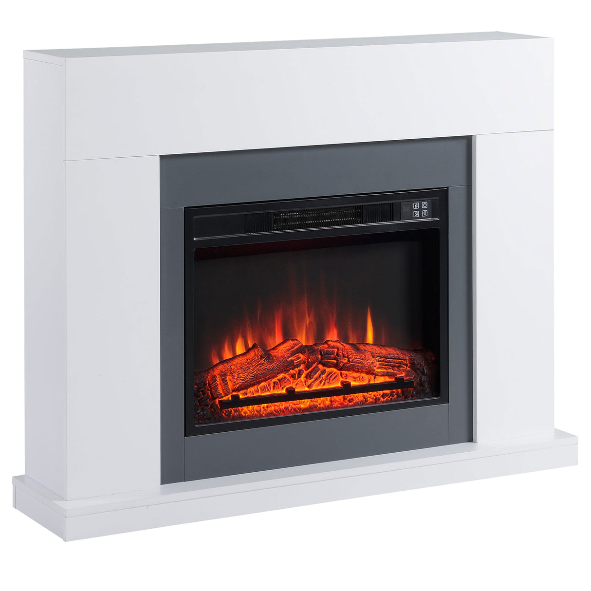 EASYCOMFORT Elektrische Wandhaard met LED Vlammen Effect en Timer, Dekking 37m², 2000W - Wit