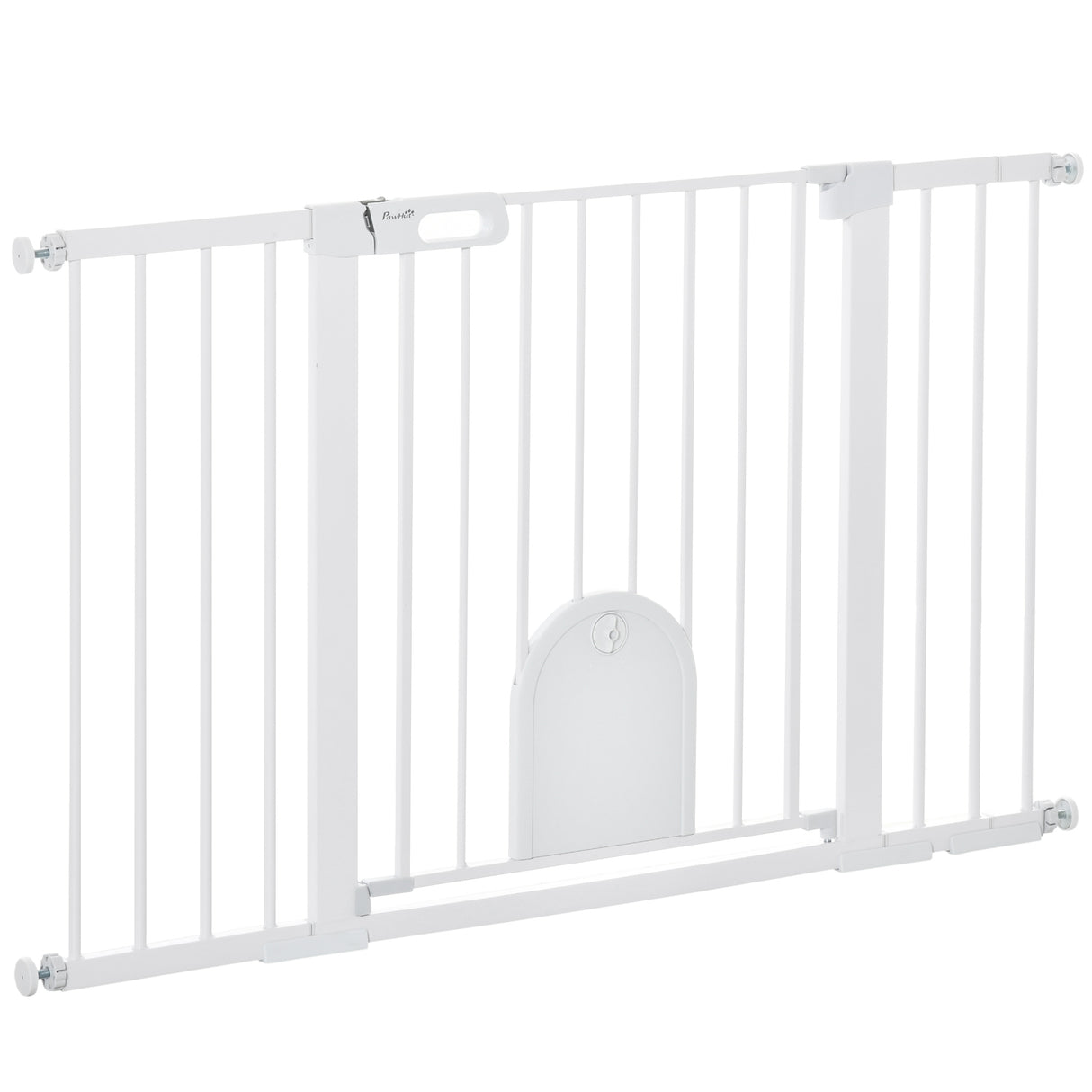 Easycomfort Hondenhekje Uittrekbaar met Automatische Sluiting, van Metaal en ABS, 75-131x76 cm, Wit