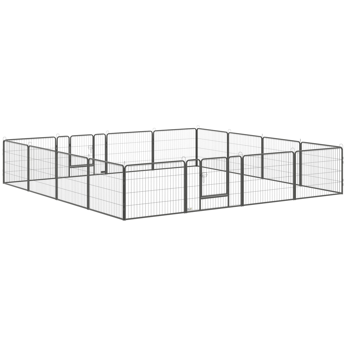 Eenvoudig comfort Honden- en puppyren met 16 modulaire panelen en 2 ingangen, 80x1.5x60cm.