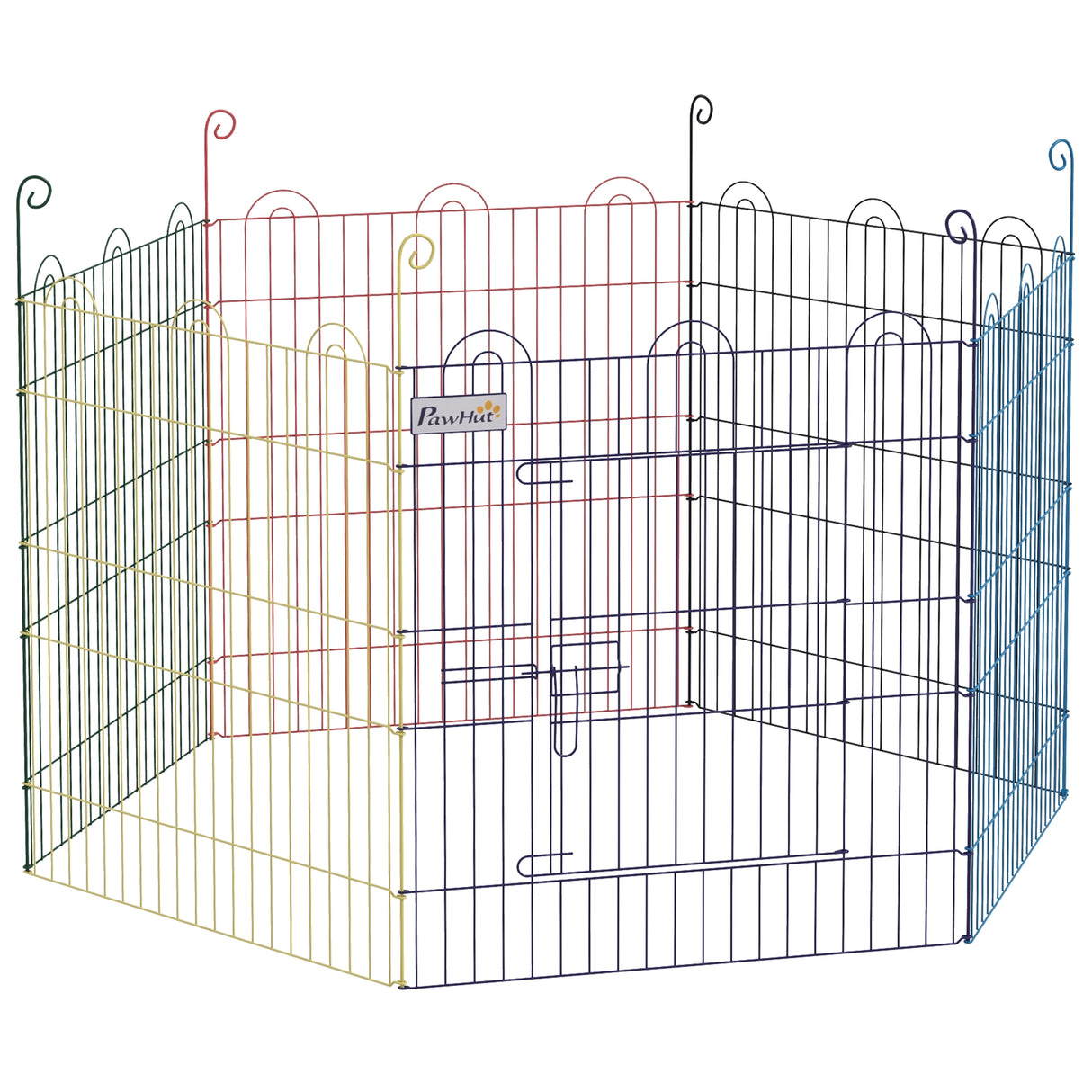 Easycomfort Hondenhek met 6 Metalen Panelen en Kliksluiting, Ø120x60 cm, Multicolor