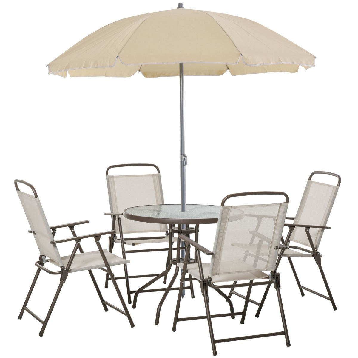 easycomfort-6-delige-tuinmeubelset-in-stalen-buizen-tuintafel-met-stoelen-en-parasol-crème