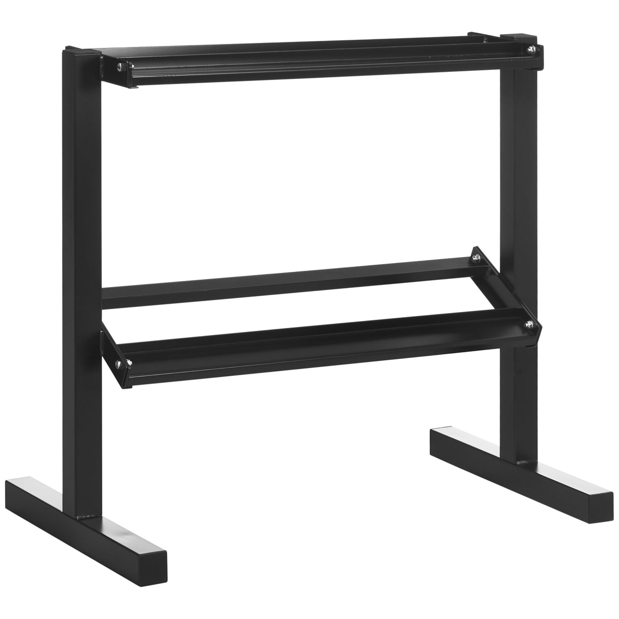 Easycomfort Draagbare Gewichtsplank met 2 Stalen Planken voor sportschool, thuis en kantoor, 92.5x50.5x80.5cm, Zwart