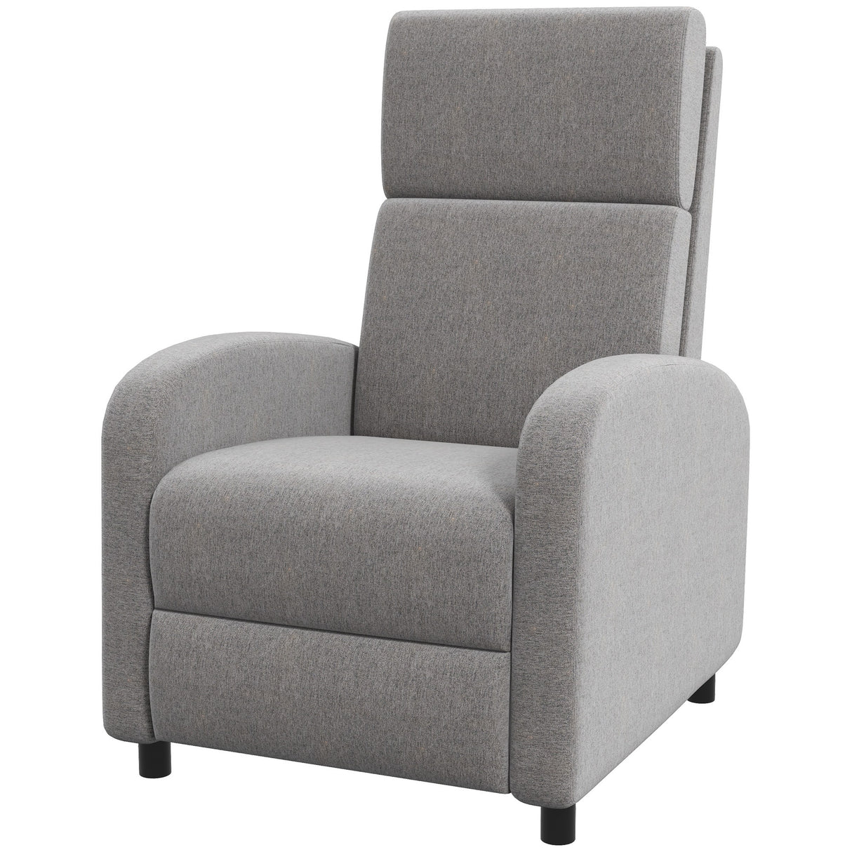 Easycomfort Verstelbare Stoel 160° in Linnen Effect Stof met Vierkante Armleuningen, 64x86x102 cm, Grijs