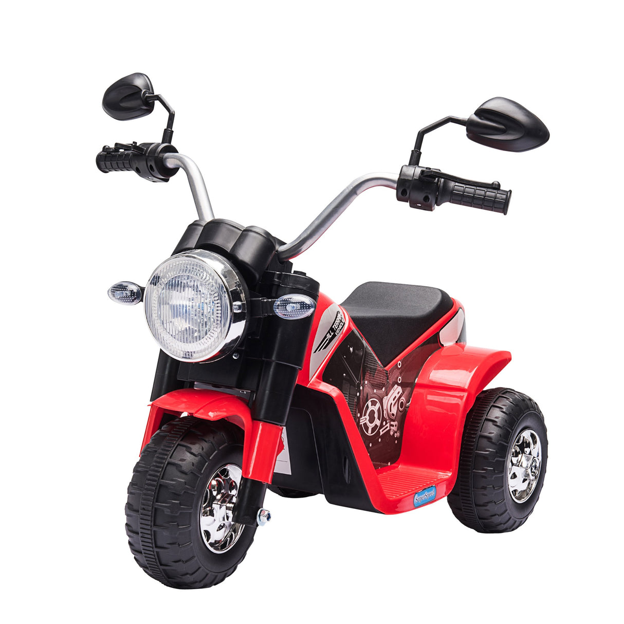 Easycomfort Elektrische Driewieler voor Kinderen met Licht en Geluid, Oplaadbare Batterij 6V, Snelheid 2 km/u, voor Kinderen van 18-36 Maanden, 72x57x56cm Rood