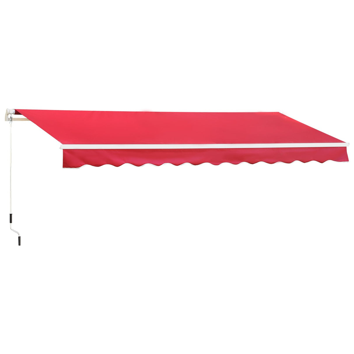 Easycomfort Zonnescherm voor Buiten, Oprolbaar met Zwengel van Metaal en Aluminium, 4x2.5m, Donkerrood