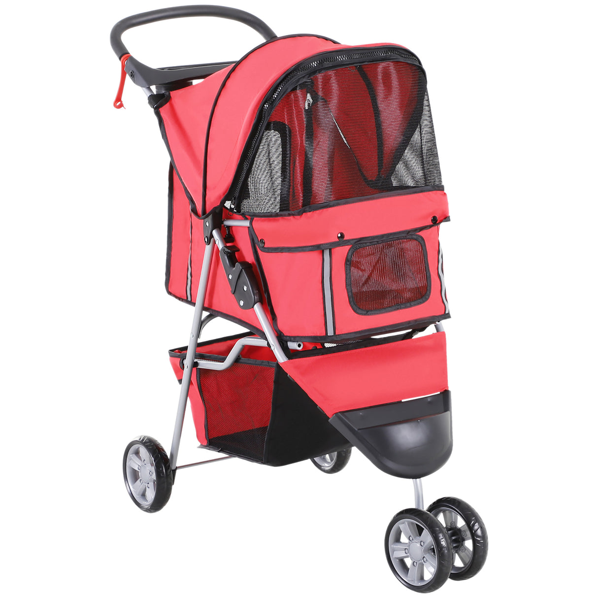 Easycomfort Hondenbuggy Opvouwbare Huisdierwagen Rode Kinderwagen 75 x 45 x 97cm
