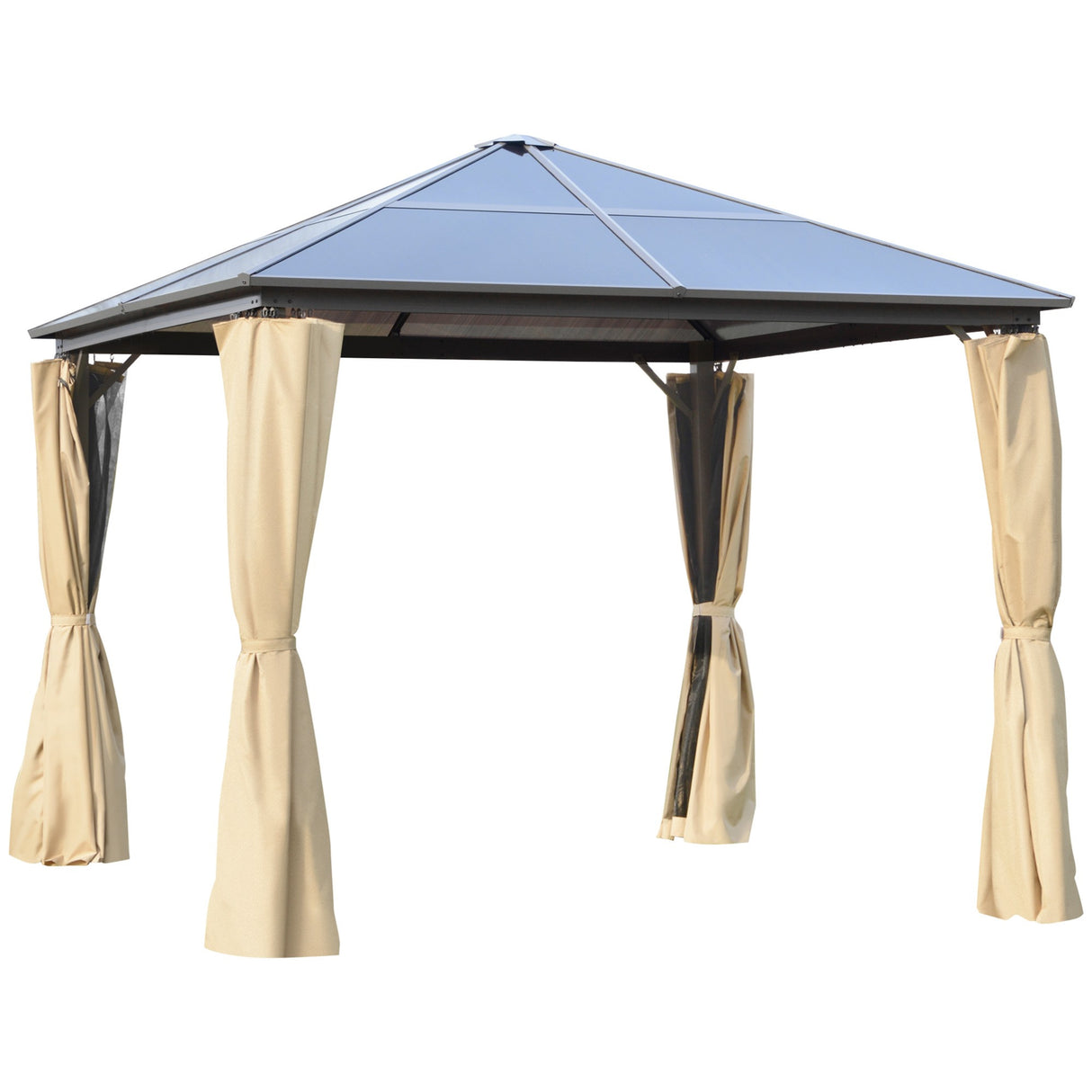 easycomfort-tuinprieel-3x3m-met-polycarbonaat-dak-en-klamboes-koffie-en-khaki