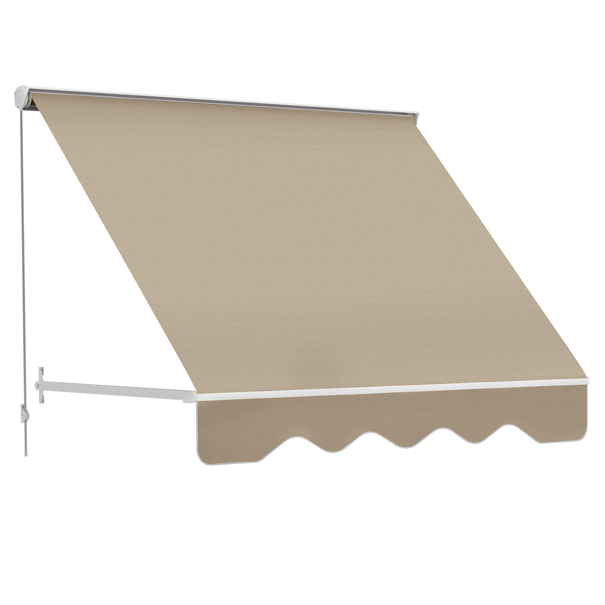 Easycomfort Zonnescherm met Valscherm en Verstelbare Hoek 0-120°, 180×70cm, Beige