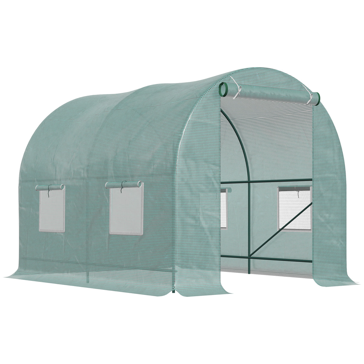 Easycomfort Serra da Giardino Frame in Staal en 4 Ramen in PE 2.5x2x2m, Groen