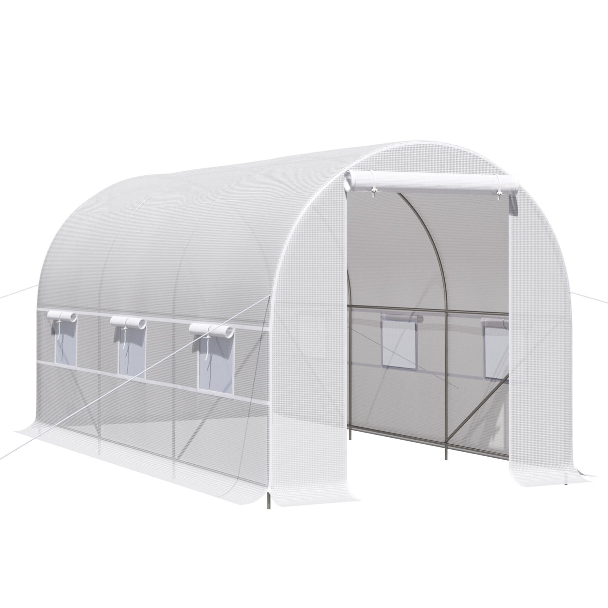 Easycomfort Serra da Giardino met Tunnel 4x2x2m met Stalen Frame en Wit Polyethyleen Zeil