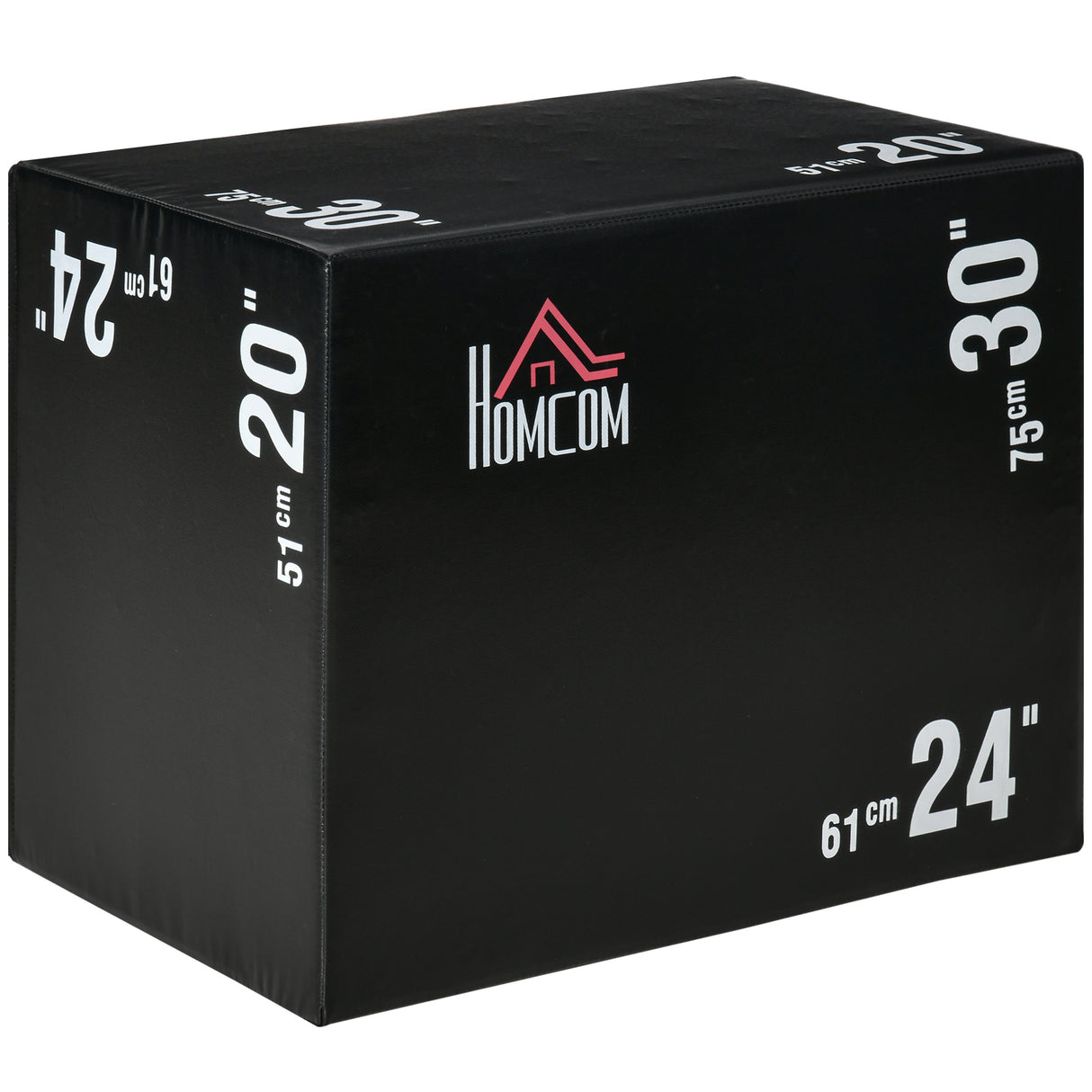Easycomfort Plyo Box 3 in 1 met 3 Hoogtes, Jumping Box Plyometrische Capaciteit 120kg, 75x51x61cm, Zwart