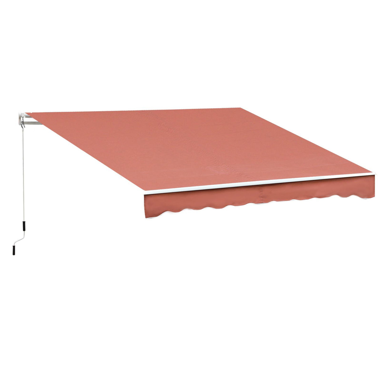 Easycomfort Zonnescherm voor Buiten, Oprolbaar met Handkruk van Metaal en Aluminium, 4x2.5m, Roest Rood